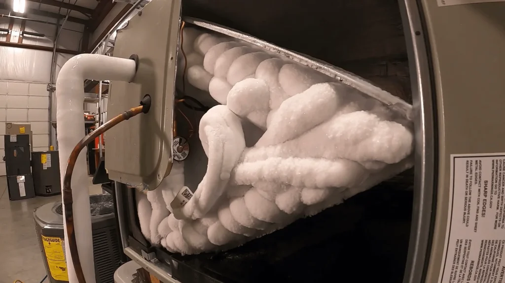 Air Conditioner Frozen Pipe Outside